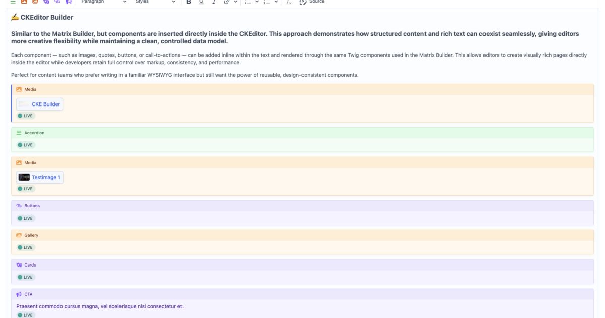 CKEditor Builder — Structured Components Inside Craft CMS Rich Text ...