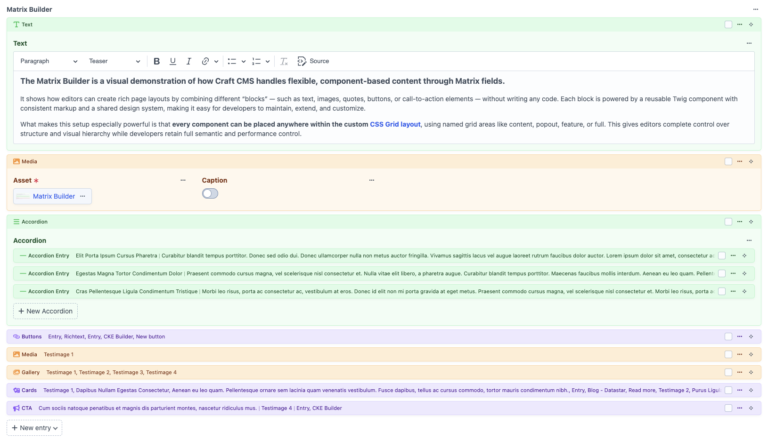 Matrix Builder — Component-Based Page Layouts in Craft CMS | Craft Kit